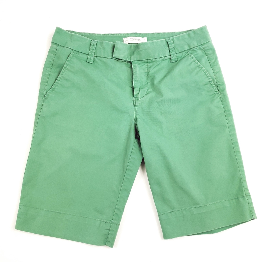 Fossil Bermuda Green Shorts Size 4